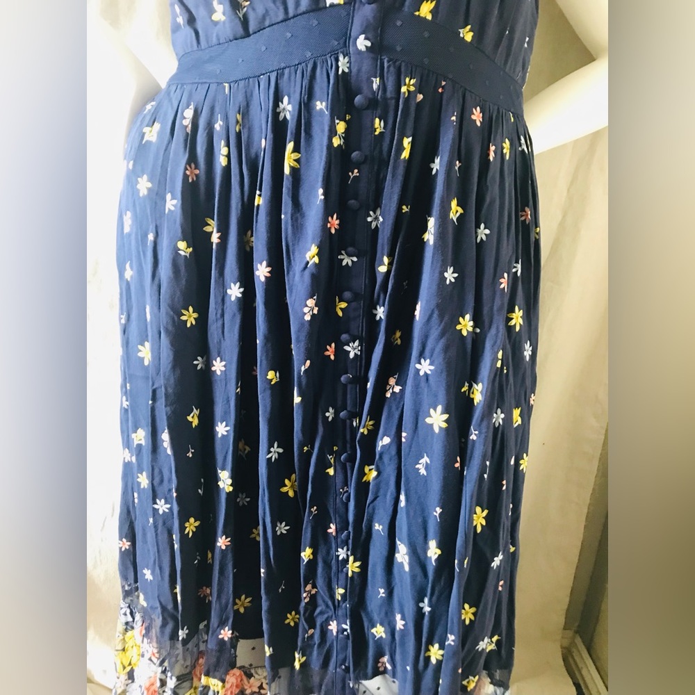 Torrid navy floral challis button maxi dress size 1 - Picture 4 of 16